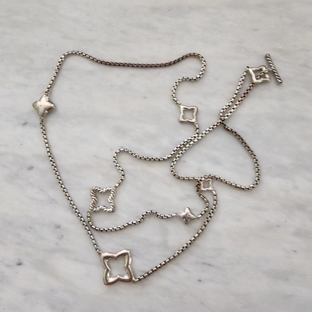 David Yurman Quatrefoil Boxchain Necklace